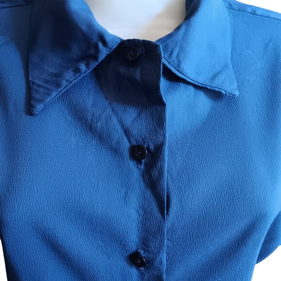 1OF1 Large True Vintage Button-Up Top/Blouse Classic Collar Handmade 70's - Picture 2 of 6